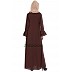 A-line designer abaya with frills on sleeves - Brown color  A-line designer abaya with frills on sleeves - Brown color